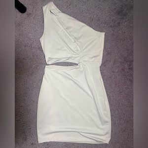 Sleek White Party Dress, Size M